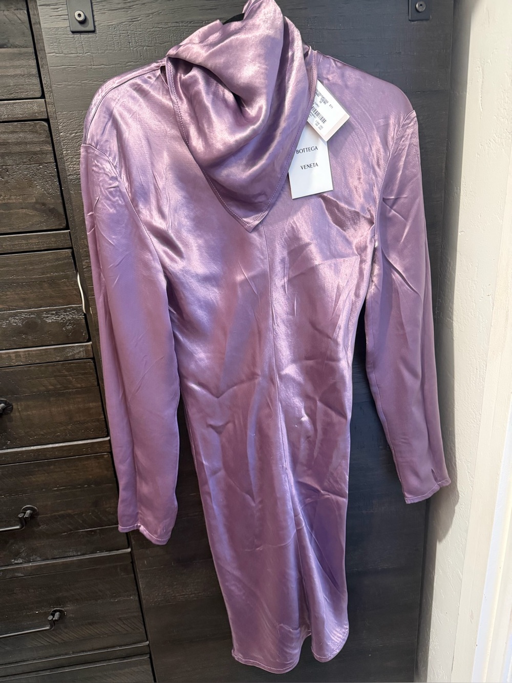 Bottega Veneta Lavender Satin Cupro Dress size 38